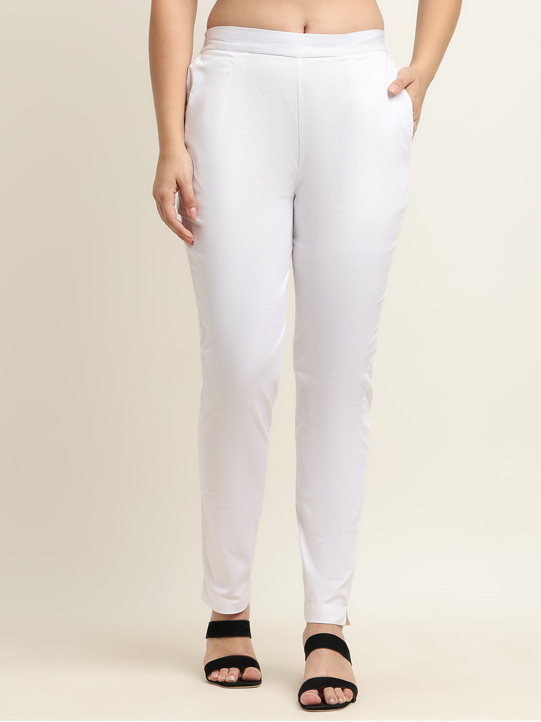 Women’s White 100% Cotton Bottom – Starchable, Comfort Fit | Beppi-Tippi
