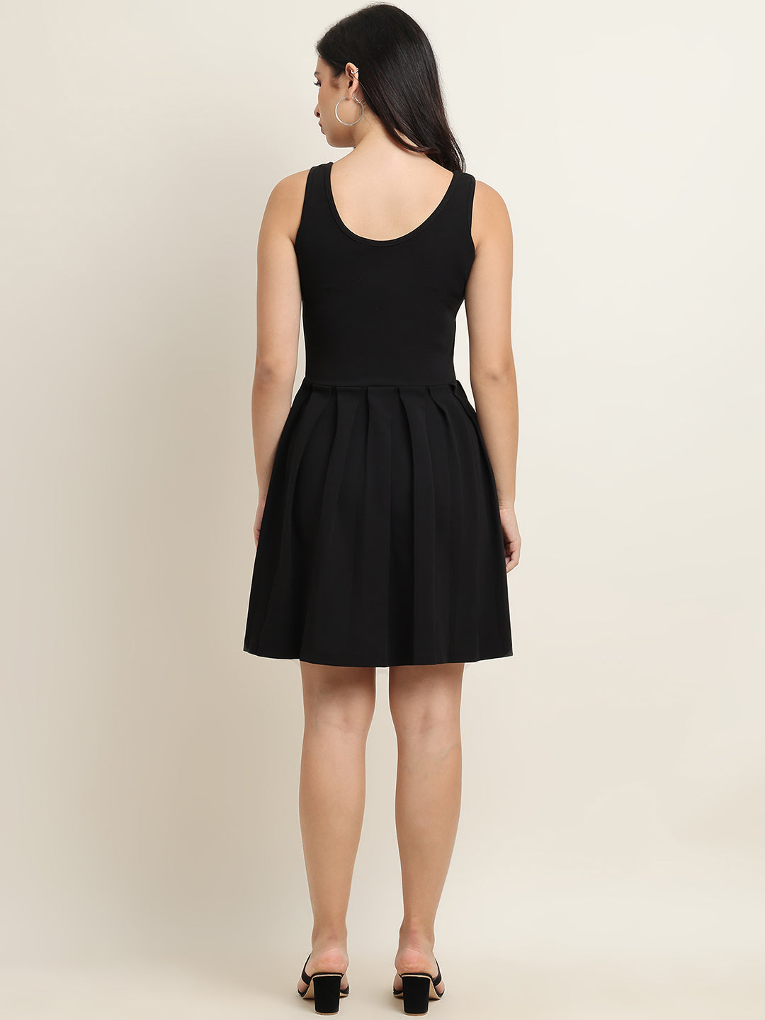 Classic Black Sleeveless Fit & Flare Dress