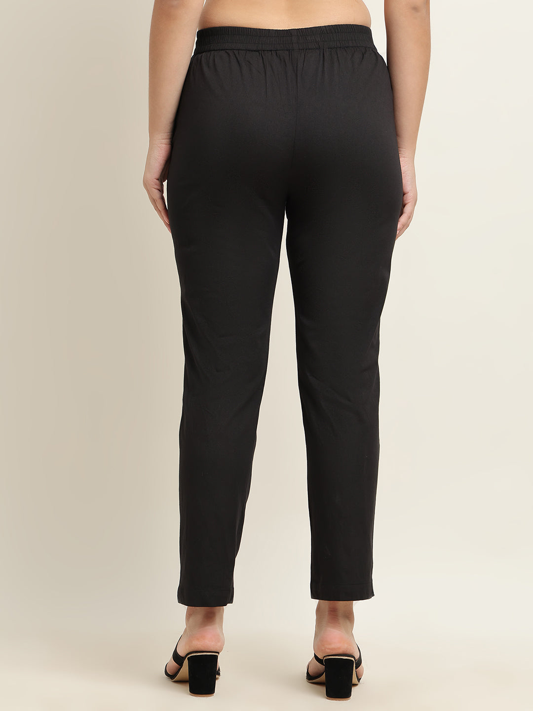 Women’s Black 100% Cotton Bottom – Starchable, Comfort Fit | Beppi-Tippi