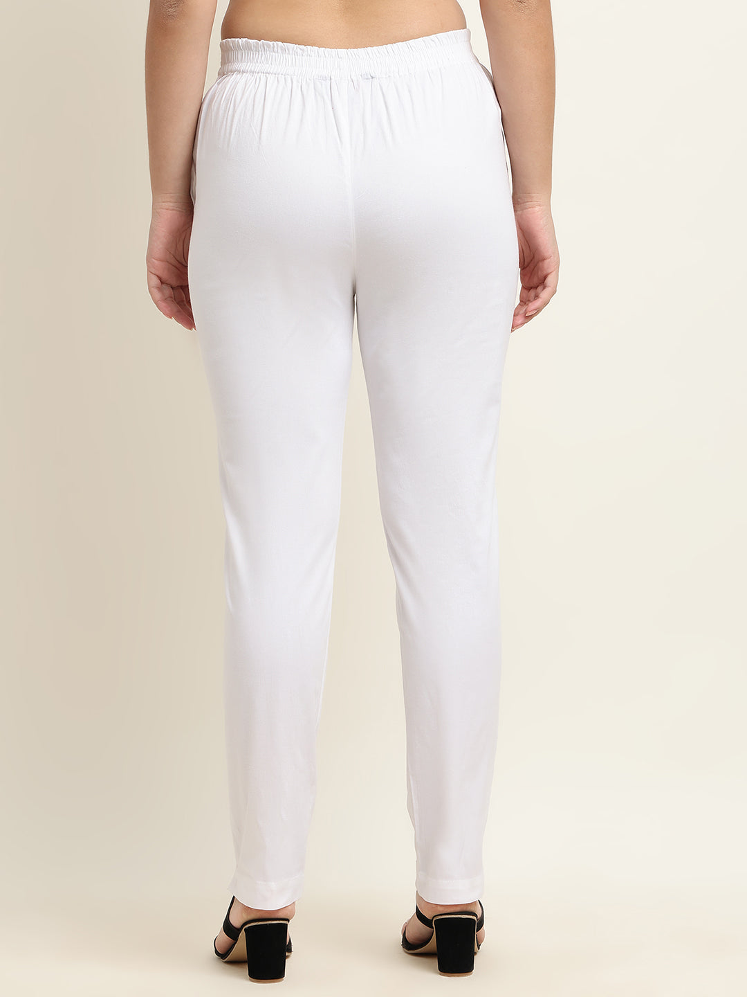 Women’s White 100% Cotton Bottom – Starchable, Comfort Fit | Beppi-Tippi