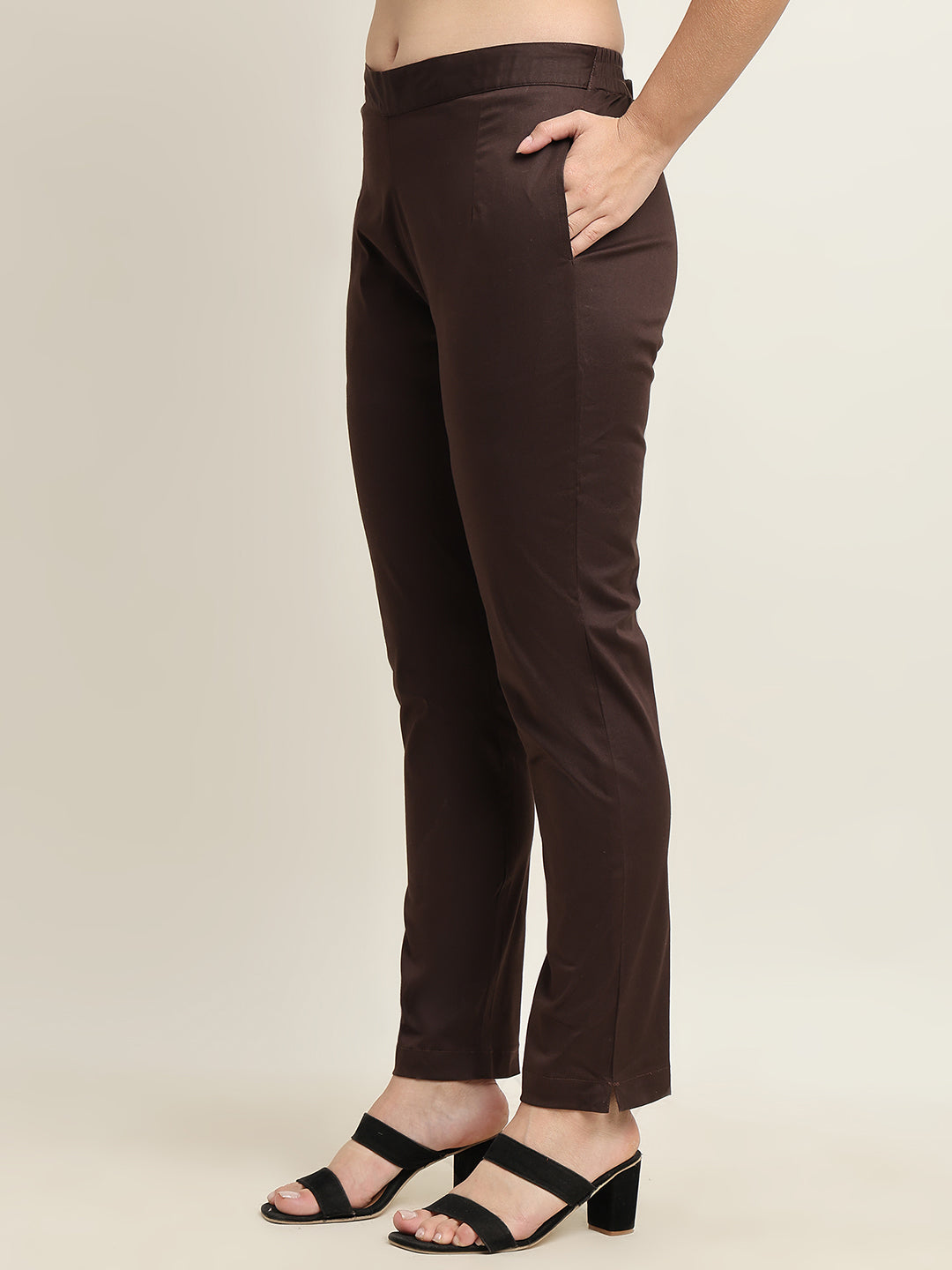 Women’s Brown 100% Cotton Bottom – Starchable, Comfort Fit | Beppi-Tippi