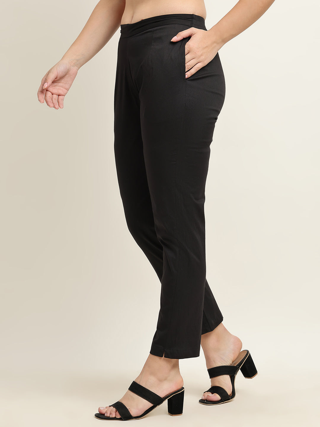 Women’s Black 100% Cotton Bottom – Starchable, Comfort Fit | Beppi-Tippi