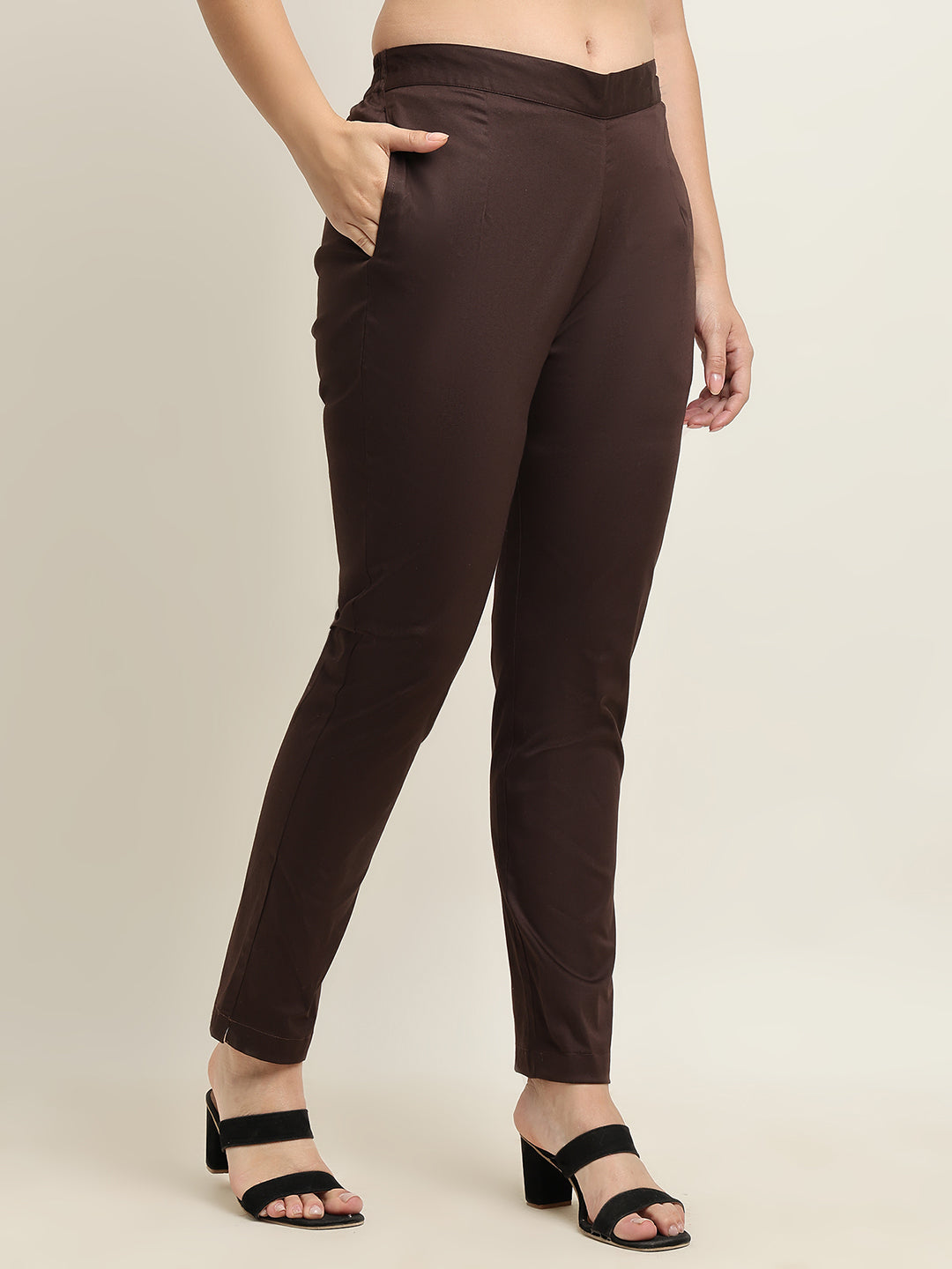 Women’s Brown 100% Cotton Bottom – Starchable, Comfort Fit | Beppi-Tippi