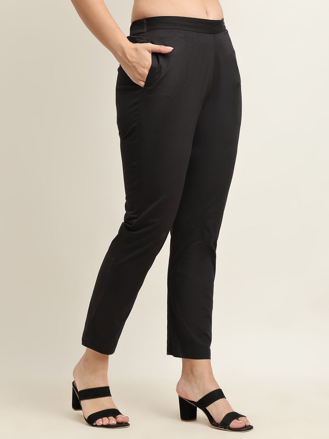 Women’s Black 100% Cotton Bottom – Starchable, Comfort Fit | Beppi-Tippi