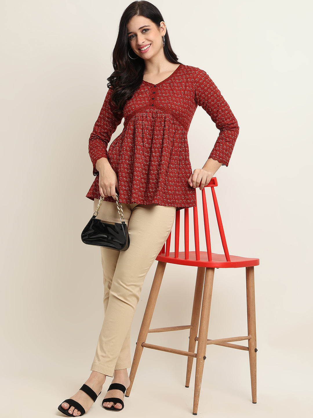 Women’s Beige 100% Cotton Bottom – Starchable, Comfort Fit | Beppi-Tippi