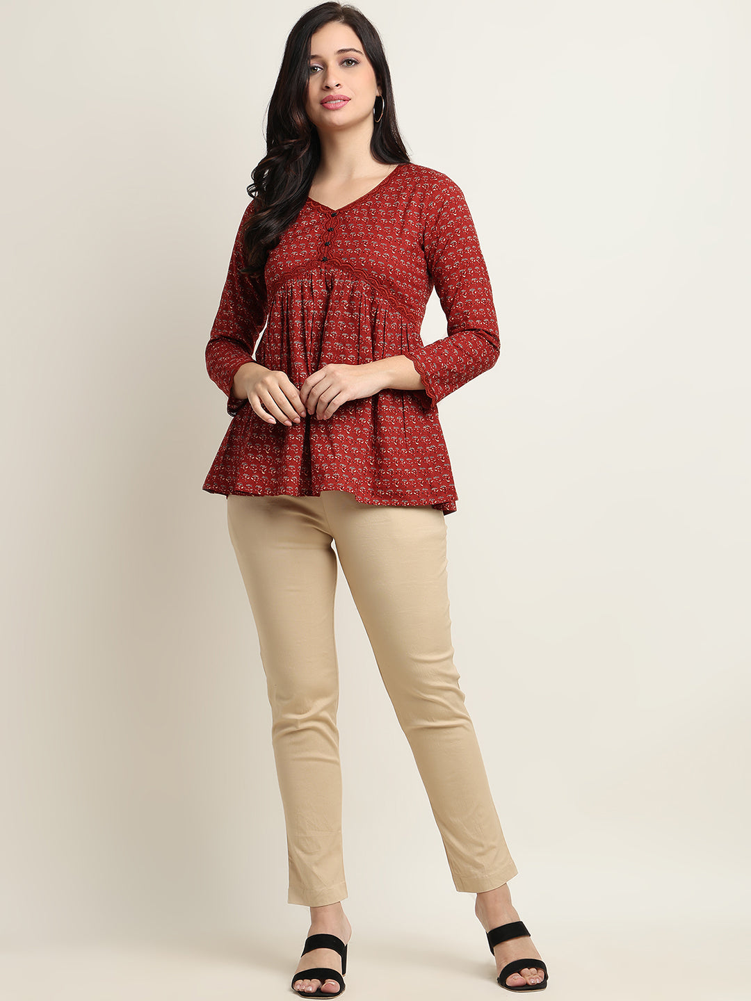 Women’s Beige 100% Cotton Bottom – Starchable, Comfort Fit | Beppi-Tippi