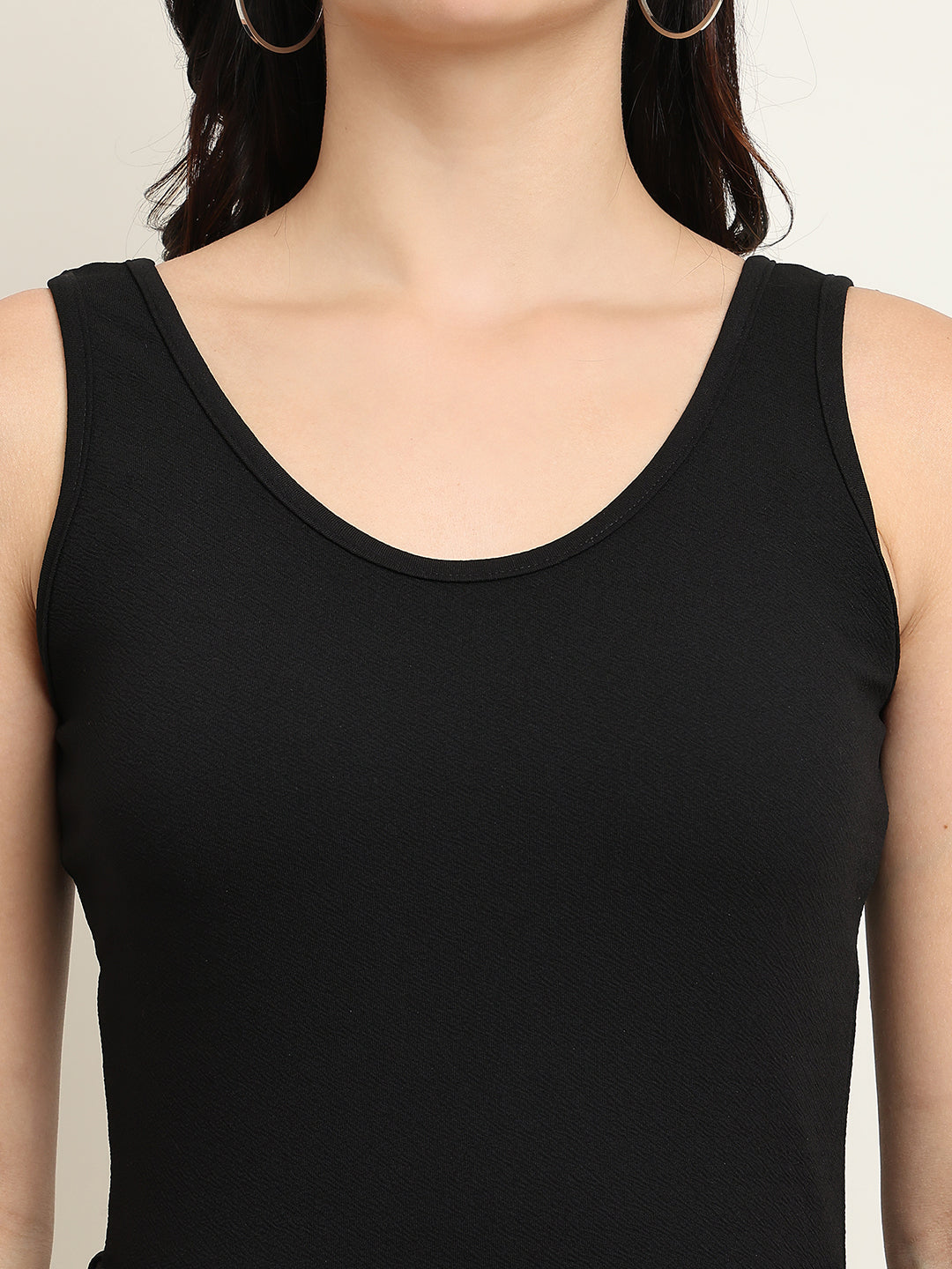 Classic Black Sleeveless Fit & Flare Dress