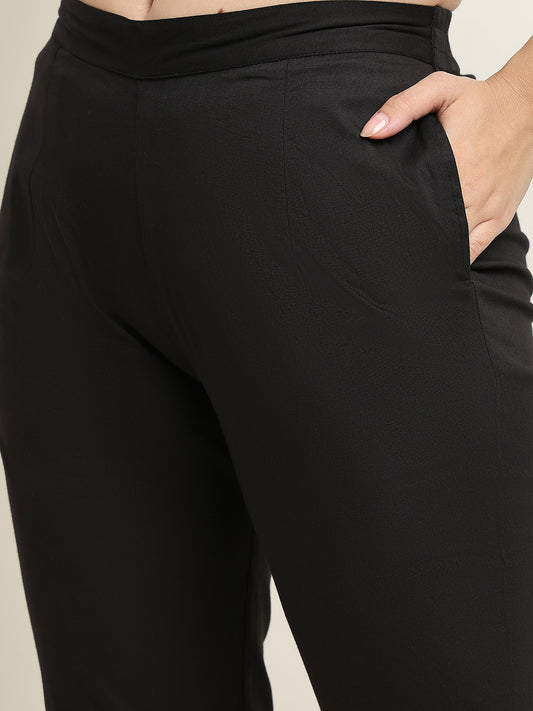 Women’s Black 100% Cotton Bottom – Starchable, Comfort Fit | Beppi-Tippi