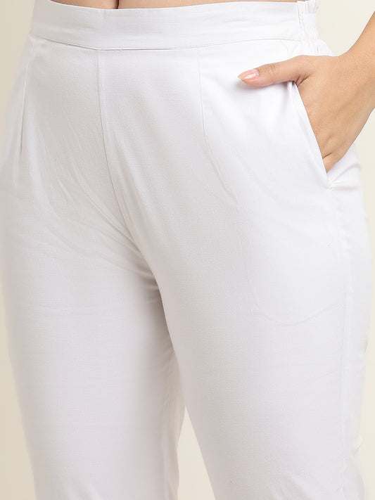 Women’s White 100% Cotton Bottom – Starchable, Comfort Fit | Beppi-Tippi