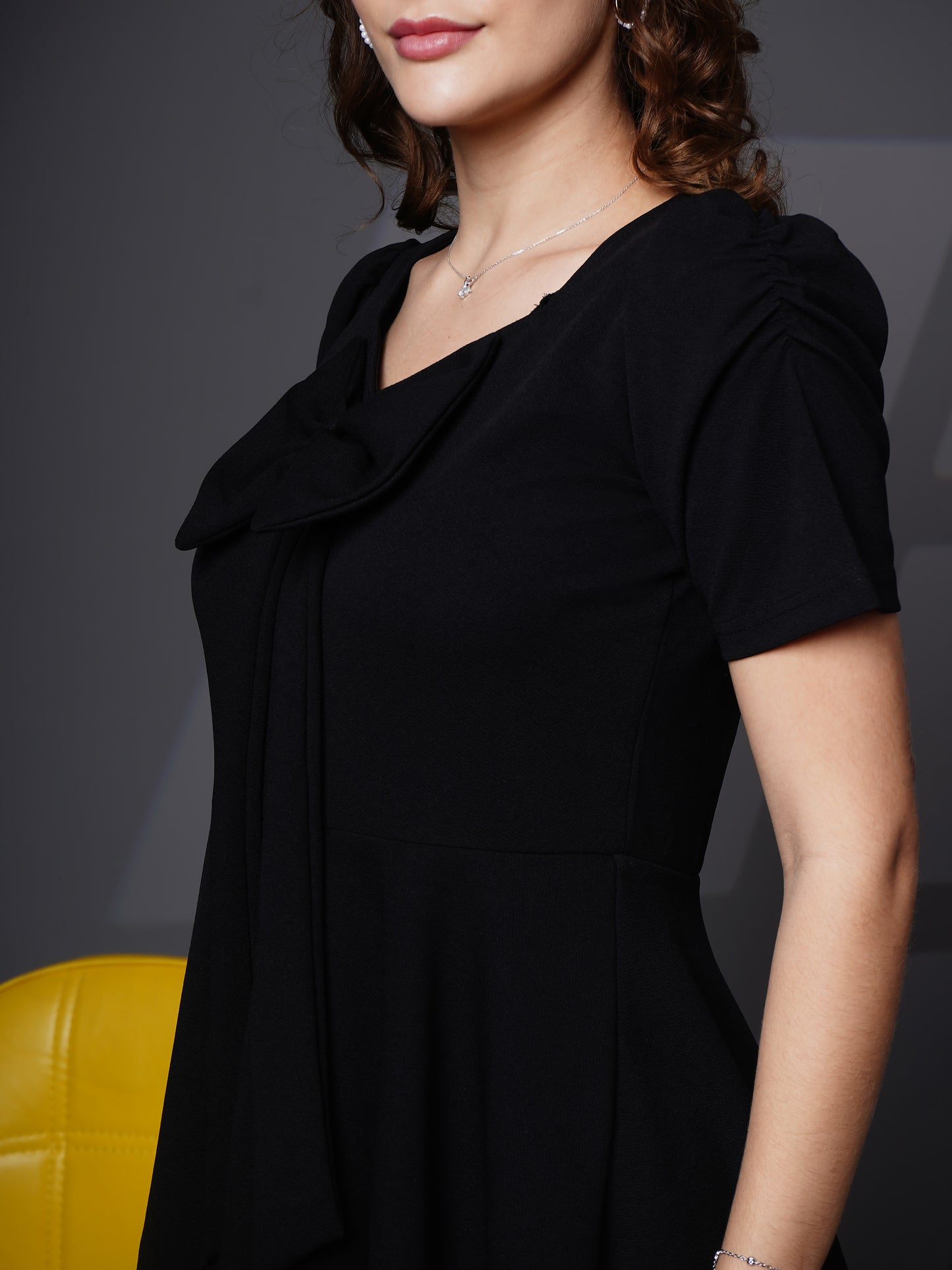 Woman layered dress Black