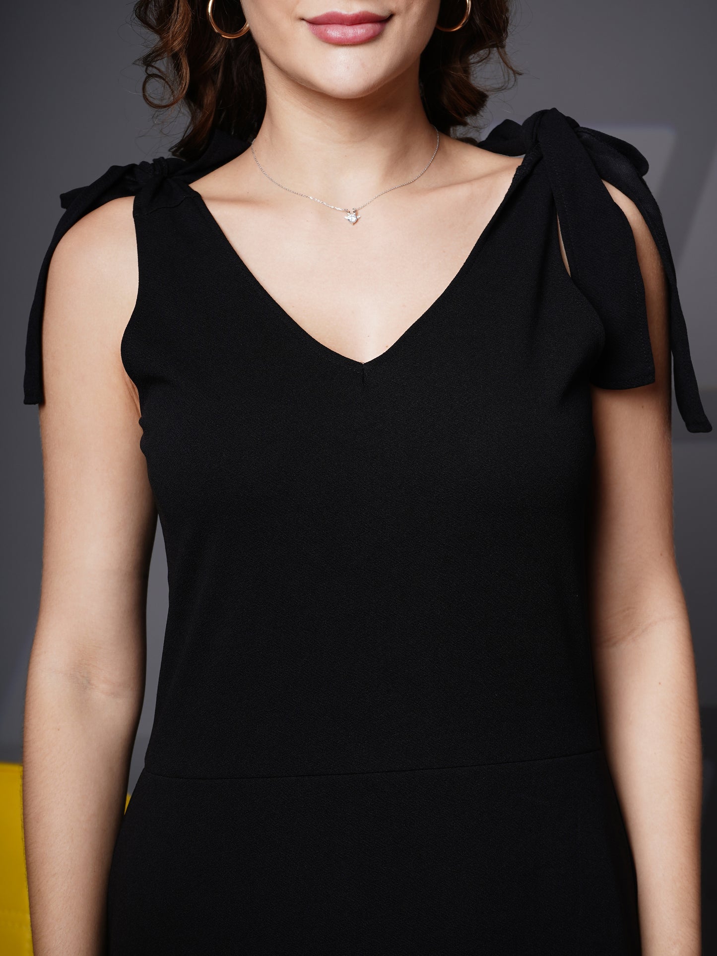 Shoulder strap tulip hem dress