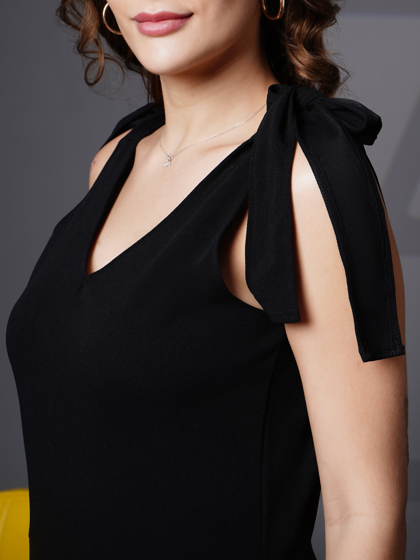 Shoulder strap tulip hem dress