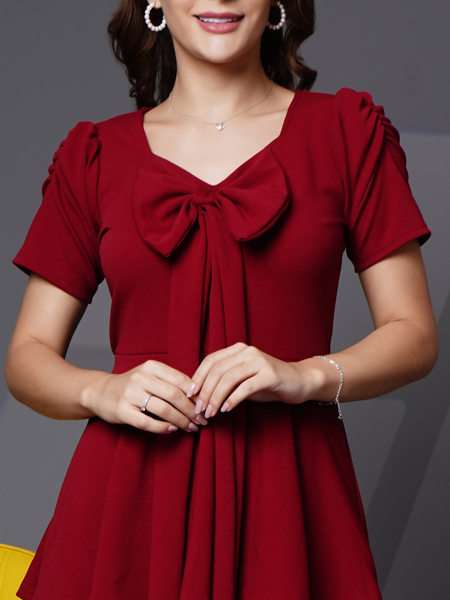 Woman layered dress Maroon