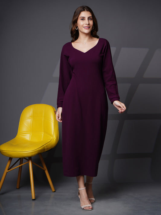 Sweetheart neck bodycon dress Purple