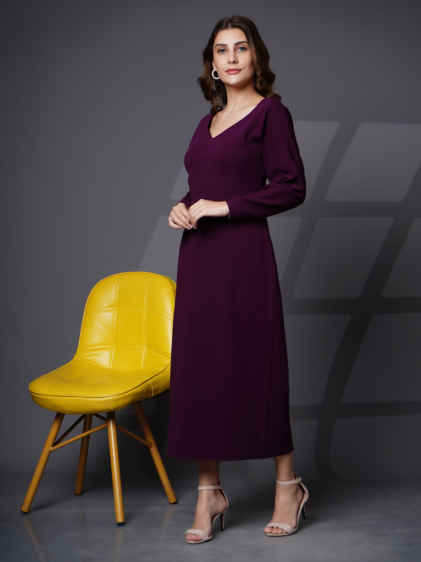 Sweetheart neck bodycon dress Purple