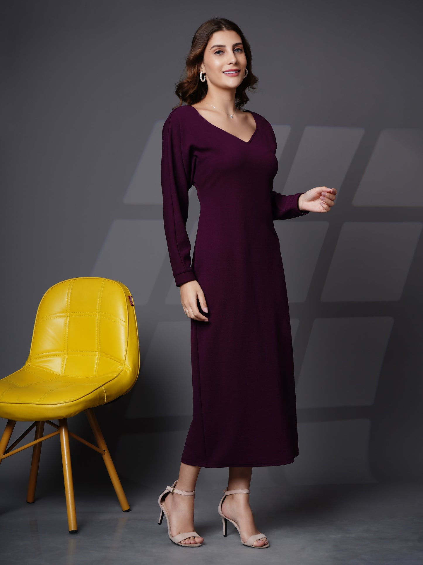 Sweetheart neck bodycon dress Purple