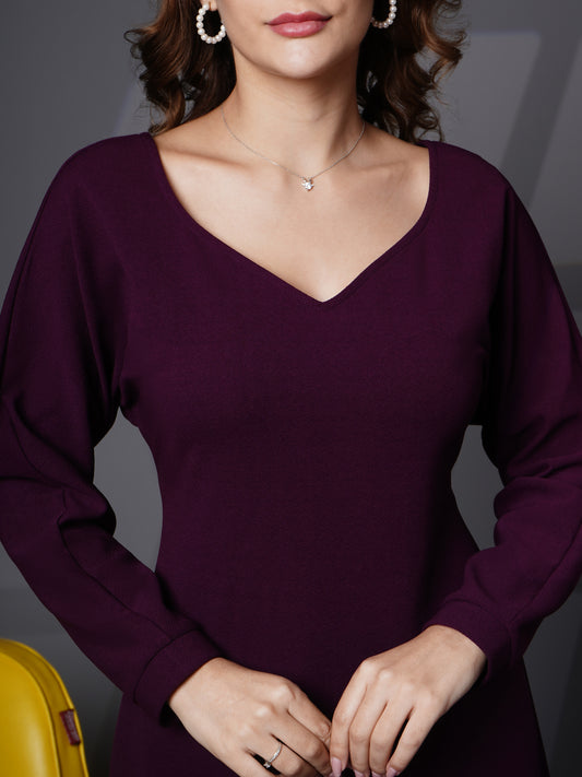 Sweetheart neck bodycon dress Purple