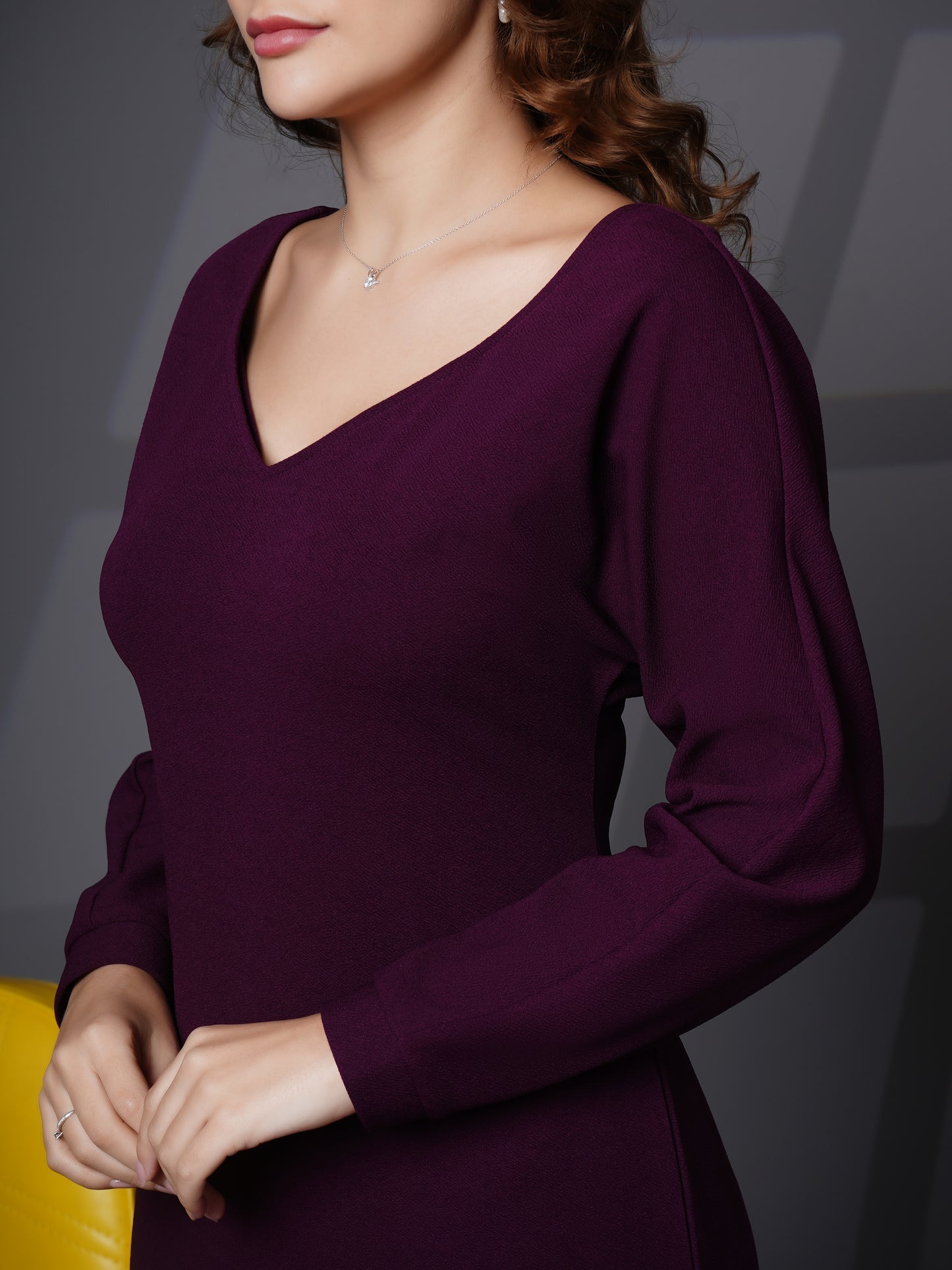 Sweetheart neck bodycon dress Purple