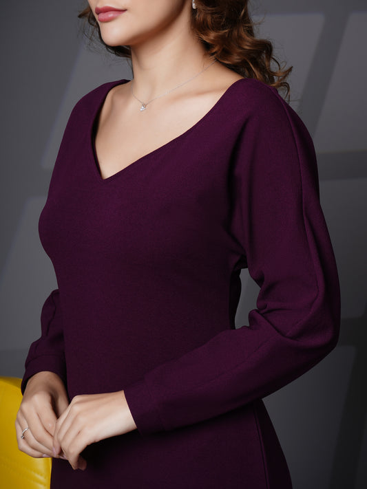 Sweetheart neck bodycon dress Purple