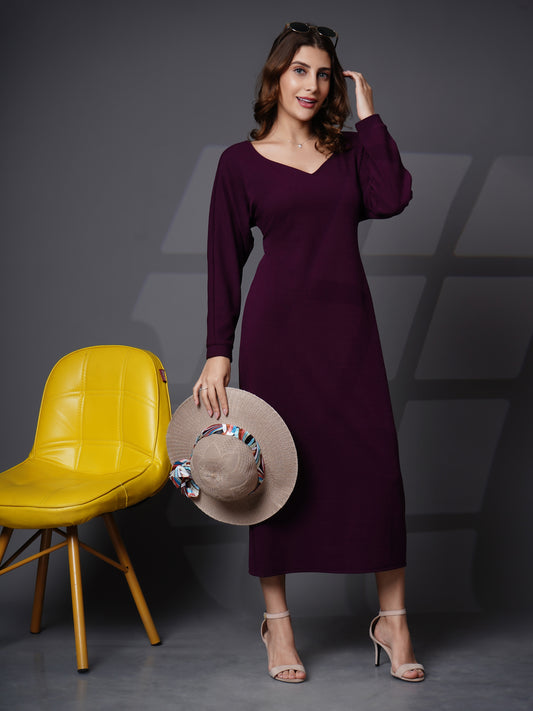 Sweetheart neck bodycon dress Purple