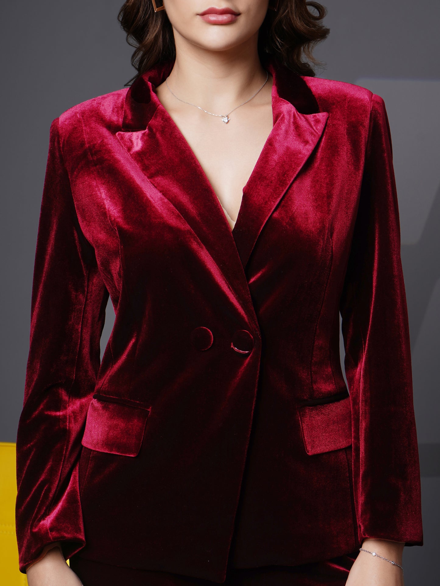 Velvet breasted two piece formal suit